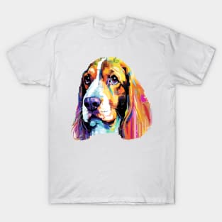 Basset Hound Dog Pet World Animal Lover Furry Friend Abstract T-Shirt